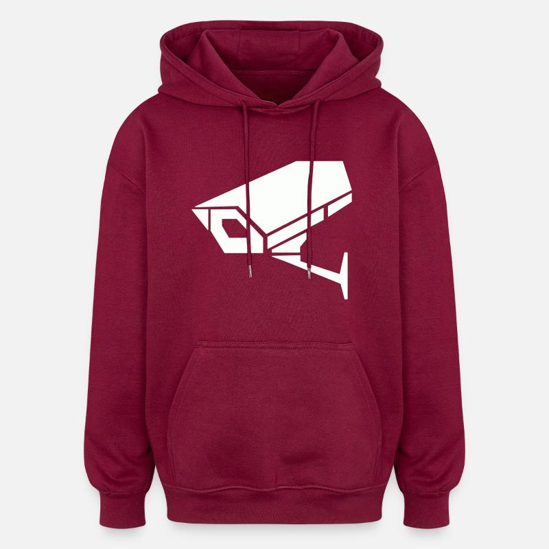 Surveillance camera - Oversized Unisex Hoodie - burgundy