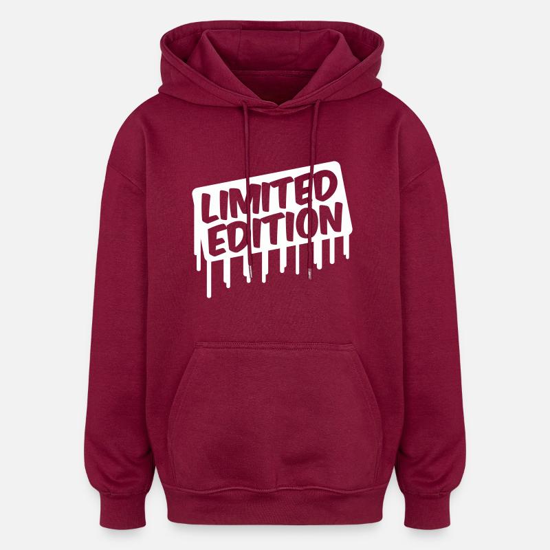 Édition limitée - Sweat à capuche oversize unisexe - bordeaux