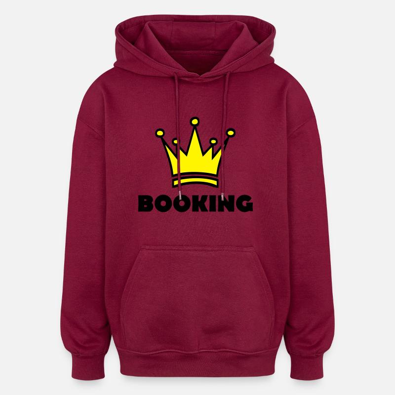 booking - Oversized Unisex Hoodie - burgundy