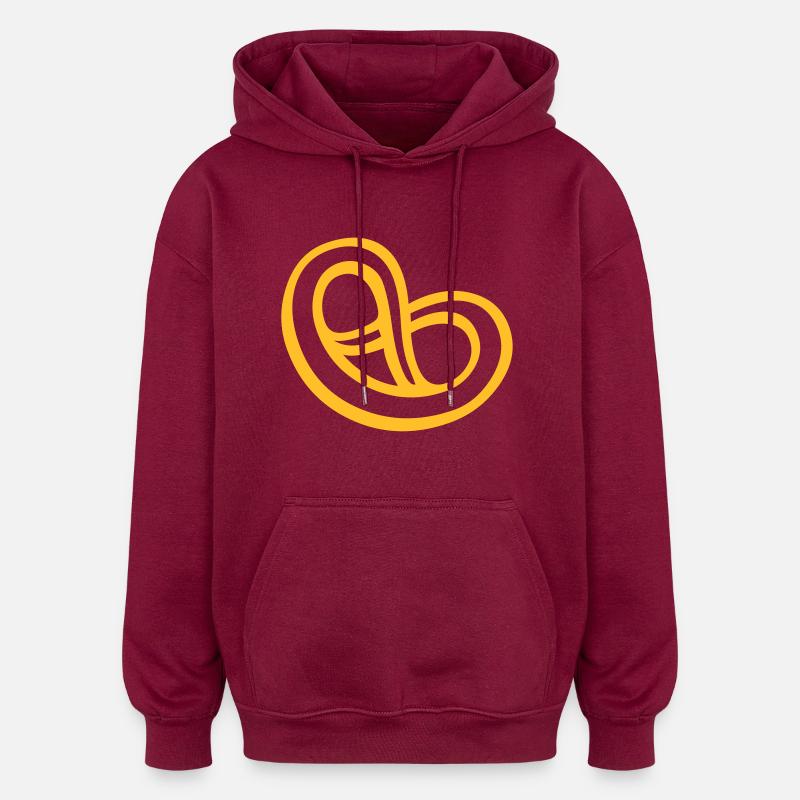 Bretzel aiment Muc Munich - Sweat à capuche oversize unisexe - bordeaux