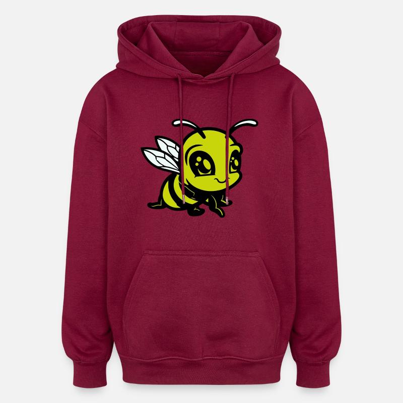 biene hummel comic - Oversized Unisex Hoodie - Burgunderrot