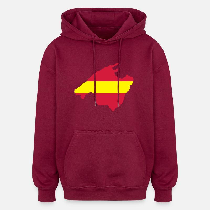 Mallorca - Sweat à capuche oversize unisexe - bordeaux