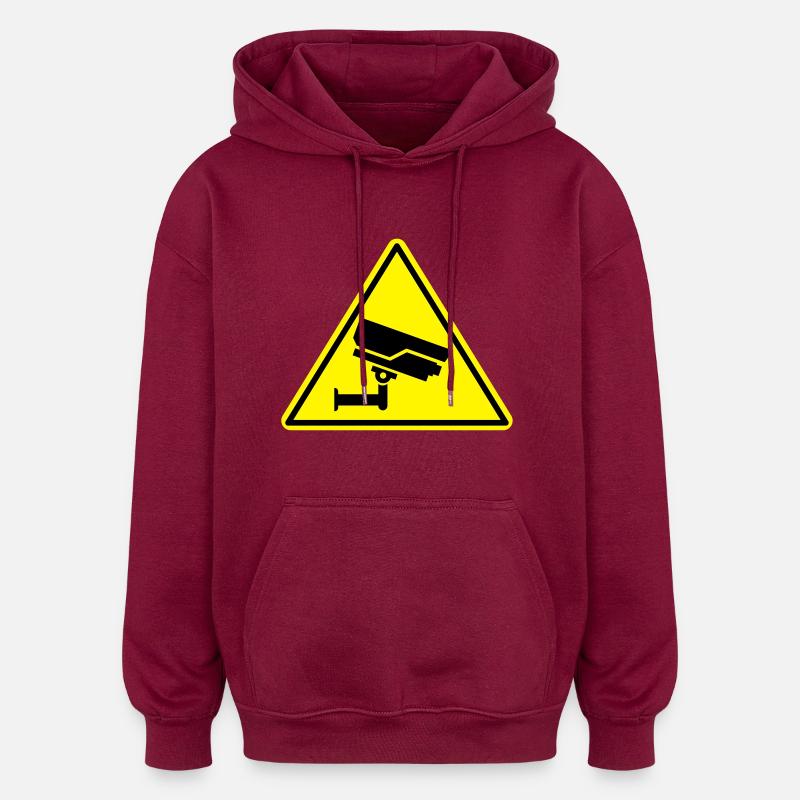 security camera - Oversized Unisex Hoodie - burgundy