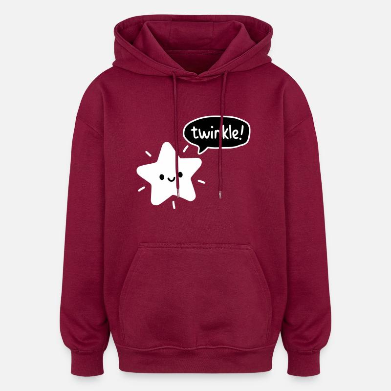 Scintiller! - Mignon Star Kawaii - Sweat à capuche oversize unisexe - bordeaux