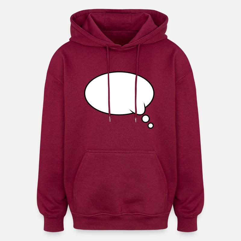 Denkblase Design - Oversized Unisex Hoodie - Burgunderrot