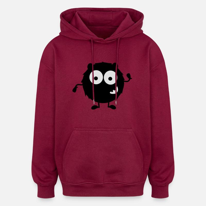 Monstre - Sweat à capuche oversize unisexe - bordeaux