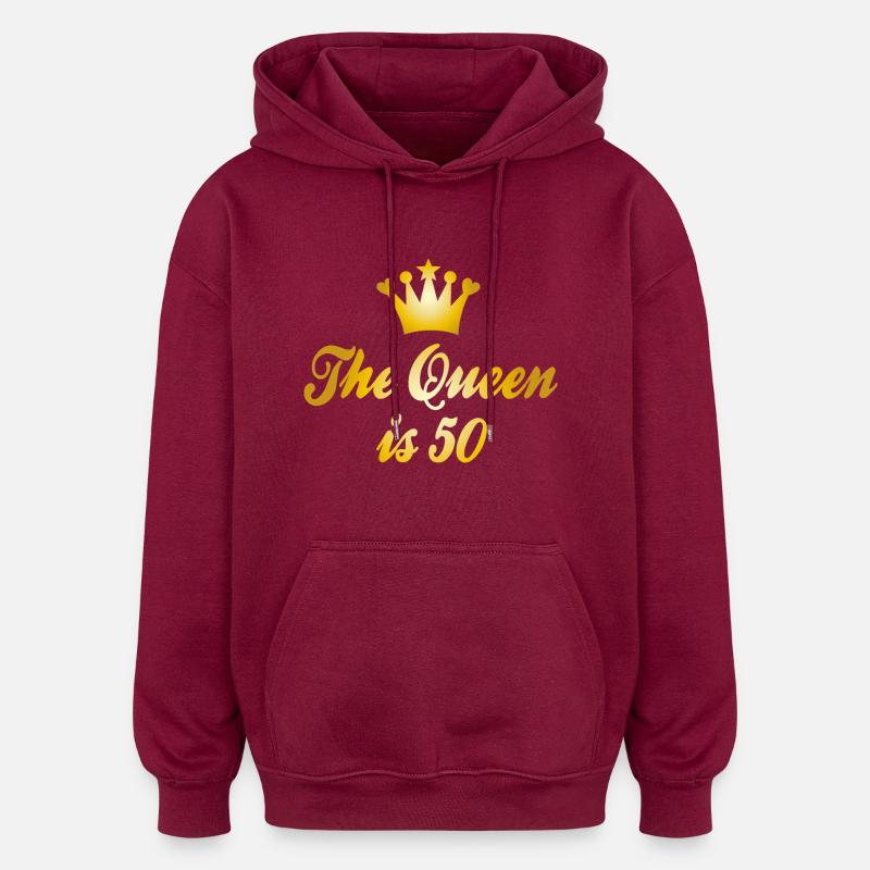 50e anniversaire - Sweat à capuche oversize unisexe - bordeaux