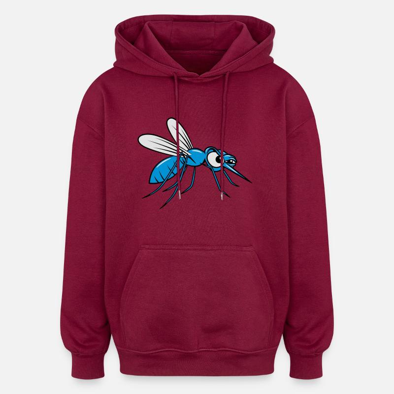 moustique drôle - Sweat à capuche oversize unisexe - bordeaux