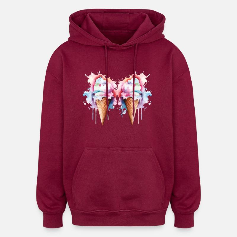 Crème glacée Crème glacée - Sweat à capuche oversize unisexe - bordeaux