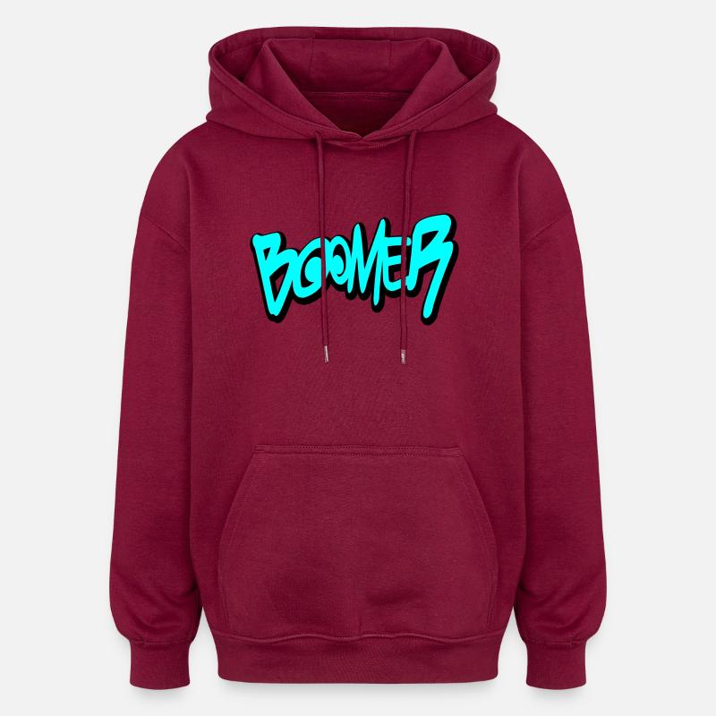 Boomer - Sweat à capuche oversize unisexe - bordeaux