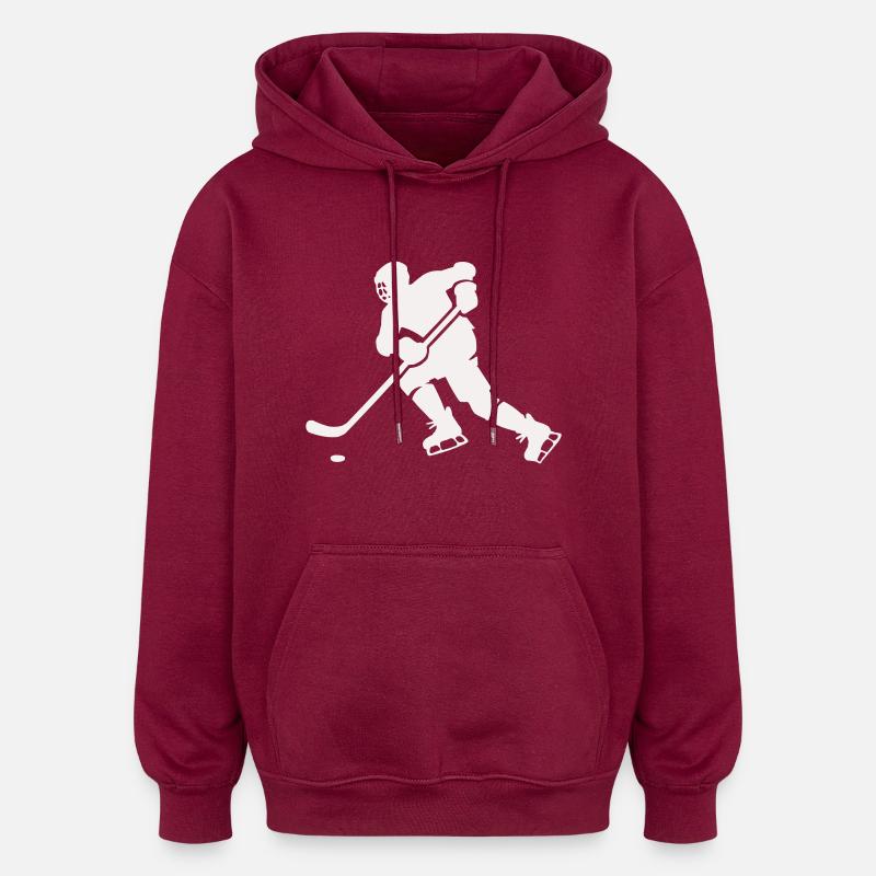hockey - Sweat à capuche oversize unisexe - bordeaux