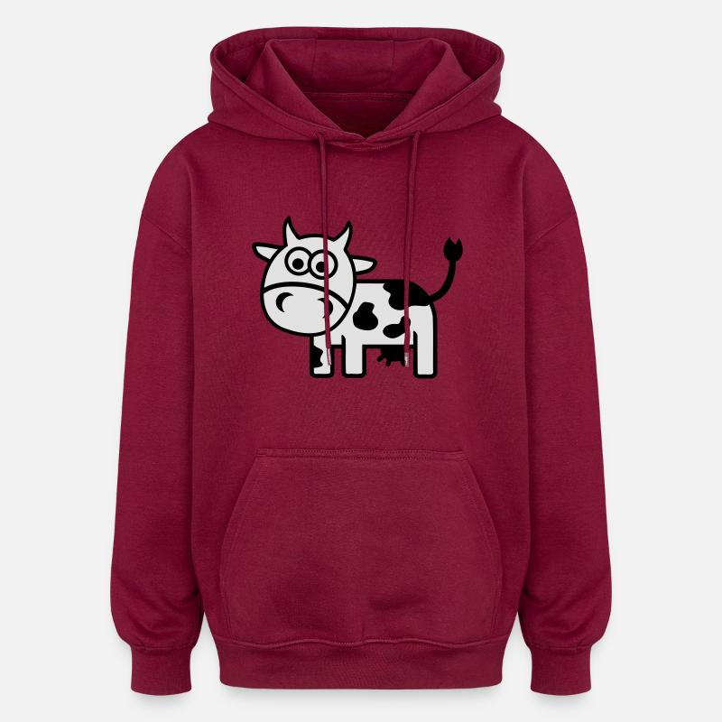Vache - Sweat à capuche oversize unisexe - bordeaux