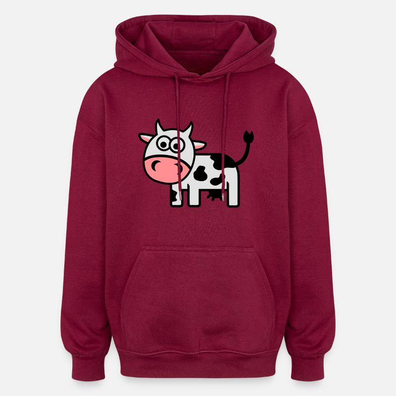 Vache - Sweat à capuche oversize unisexe - bordeaux