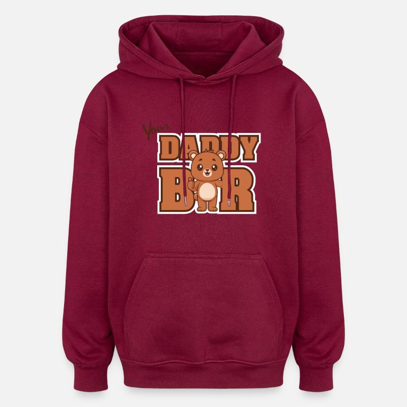 Daddy Bear - Oversized Unisex Hoodie - burgundy