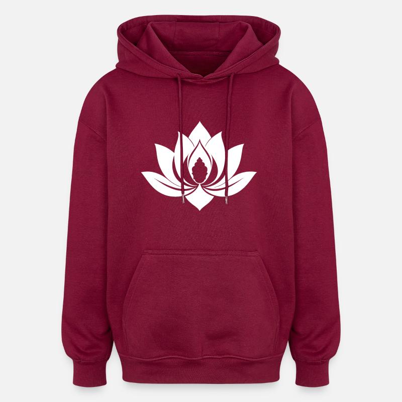 Lotus blanc - Sweat à capuche oversize unisexe - bordeaux