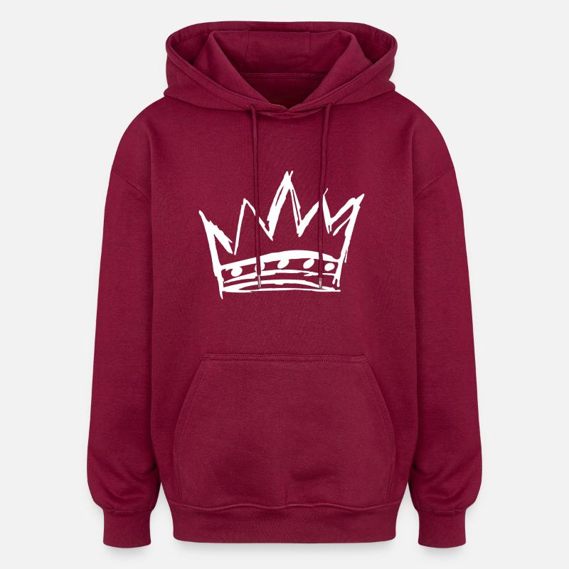 La couronne du style - Sweat à capuche oversize unisexe - bordeaux