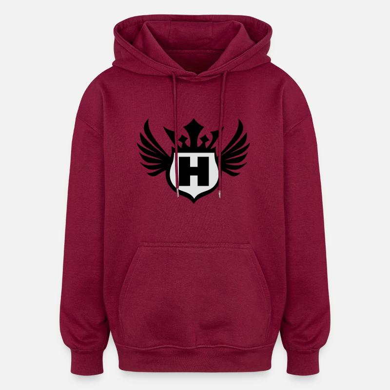 schild_h_f2 - Sweat à capuche oversize unisexe - bordeaux