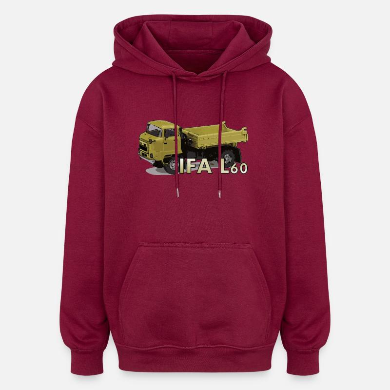 IFA L60 - Sweat à capuche oversize unisexe - bordeaux