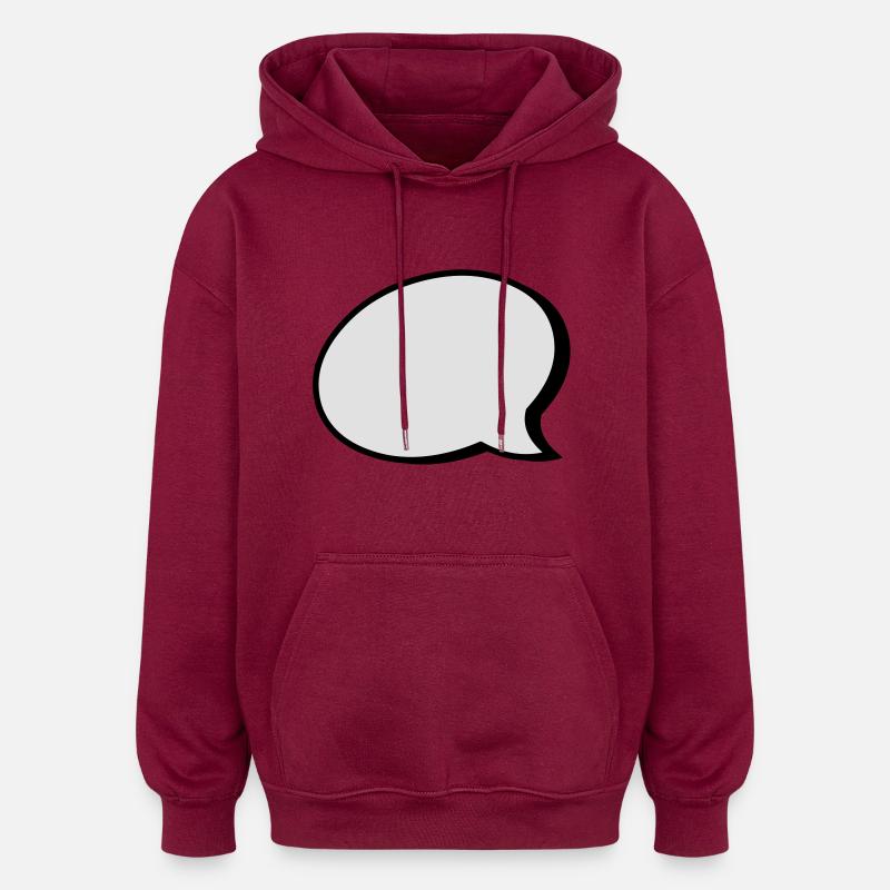 Sprechblase - Oversized Unisex Hoodie - Burgunderrot