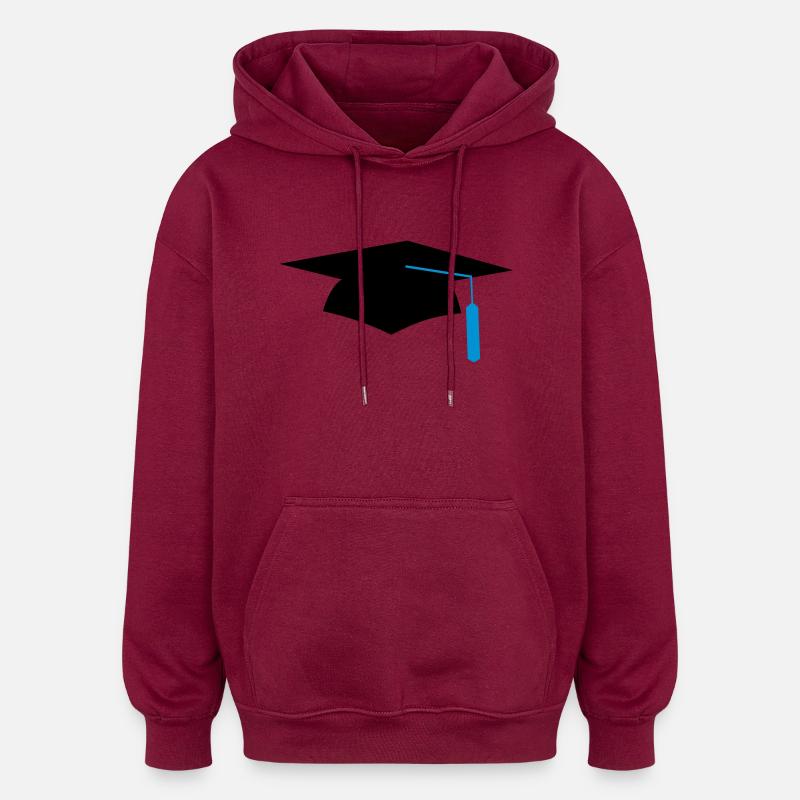 graduation - Sweat à capuche oversize unisexe - bordeaux