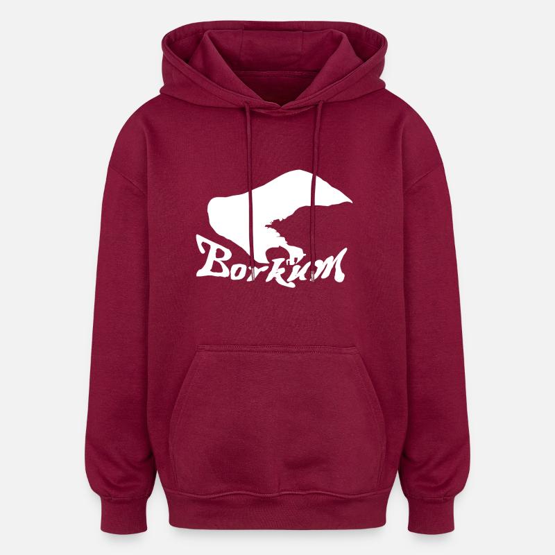 Tatouage Bokum - Sweat à capuche oversize unisexe - bordeaux