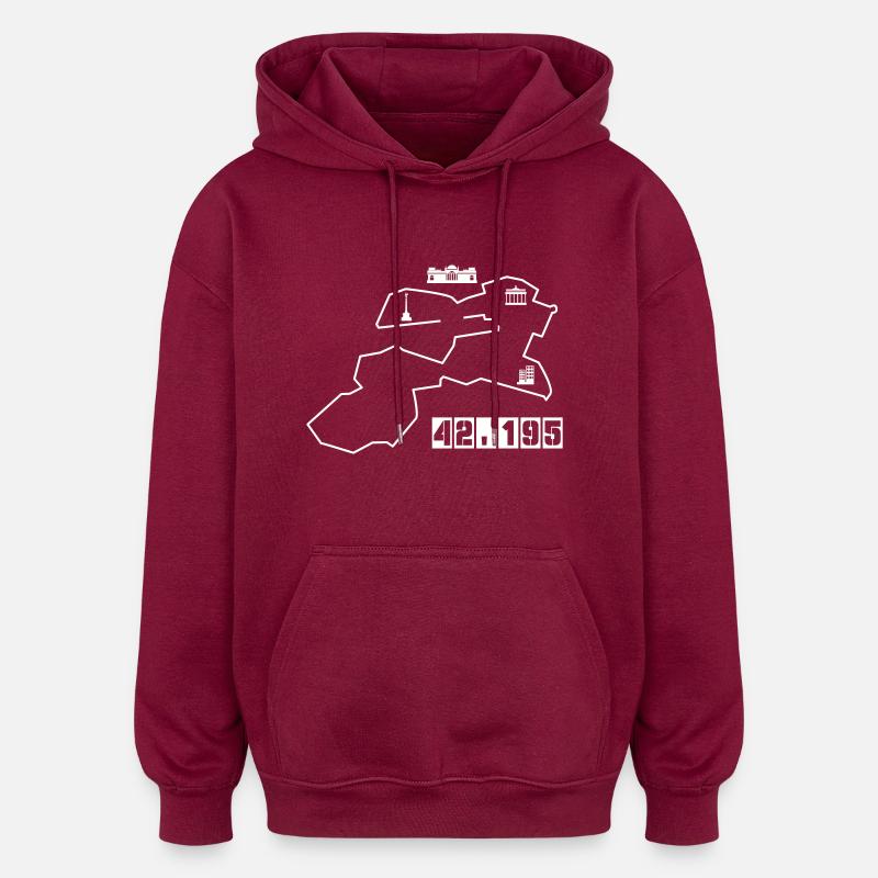 Berlin Marathon - Sweat à capuche oversize unisexe - bordeaux