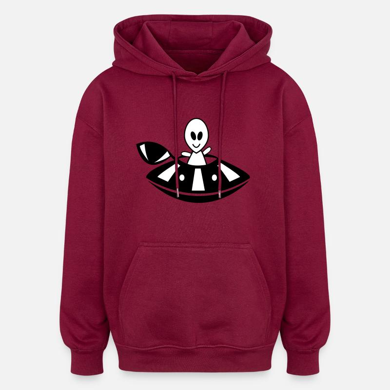 OVNI extraterrestre - Sweat à capuche oversize unisexe - bordeaux
