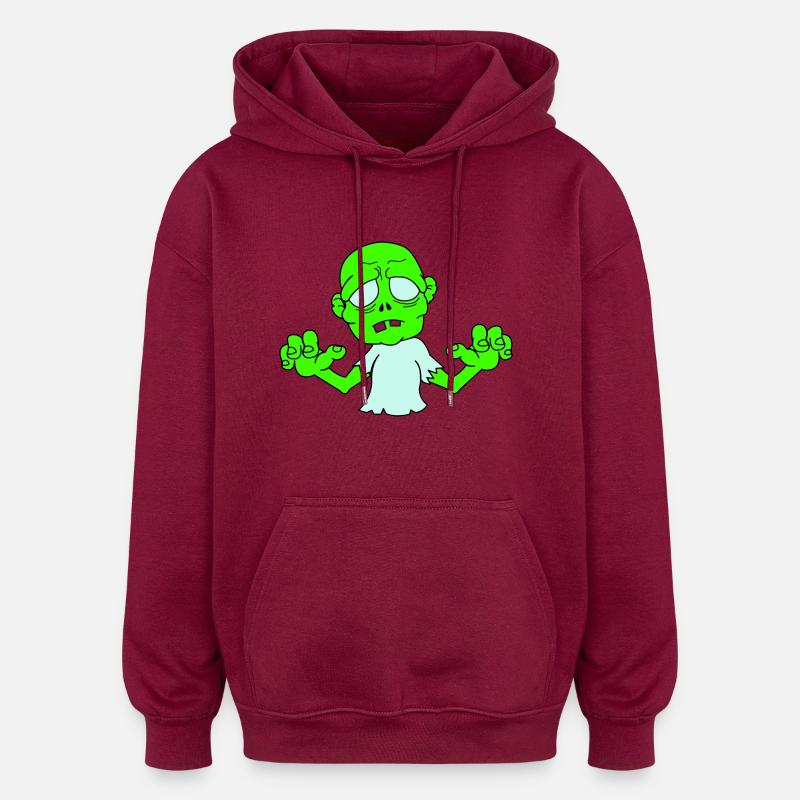 Zombie - Oversized Unisex Hoodie - burgundy
