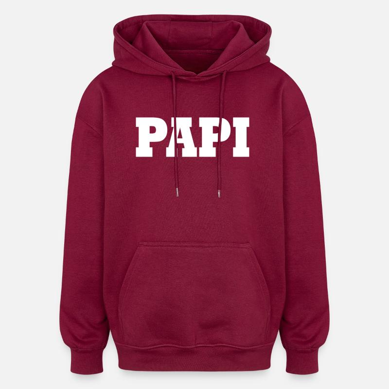 Papi - Oversized Unisex Hoodie - burgundy