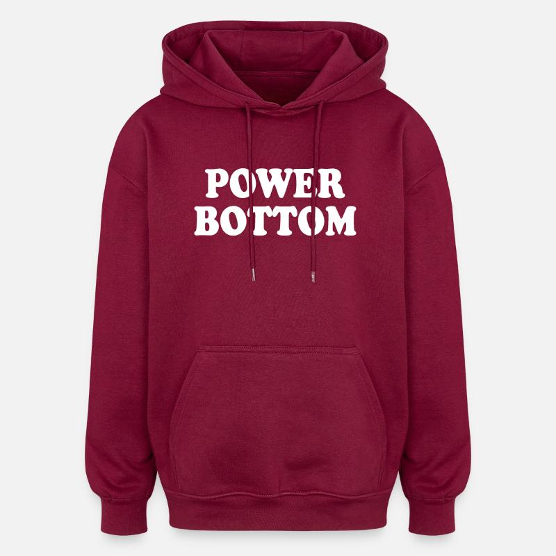 Power bottom - Sweat à capuche oversize unisexe - bordeaux
