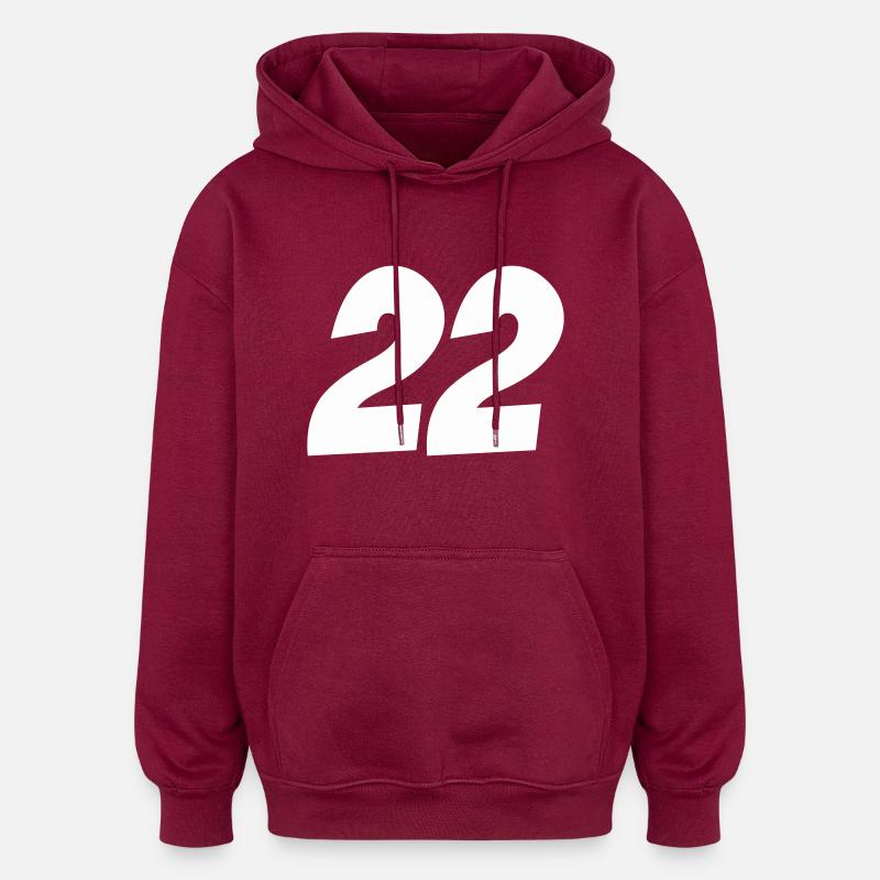 22 - Sweat à capuche oversize unisexe - bordeaux