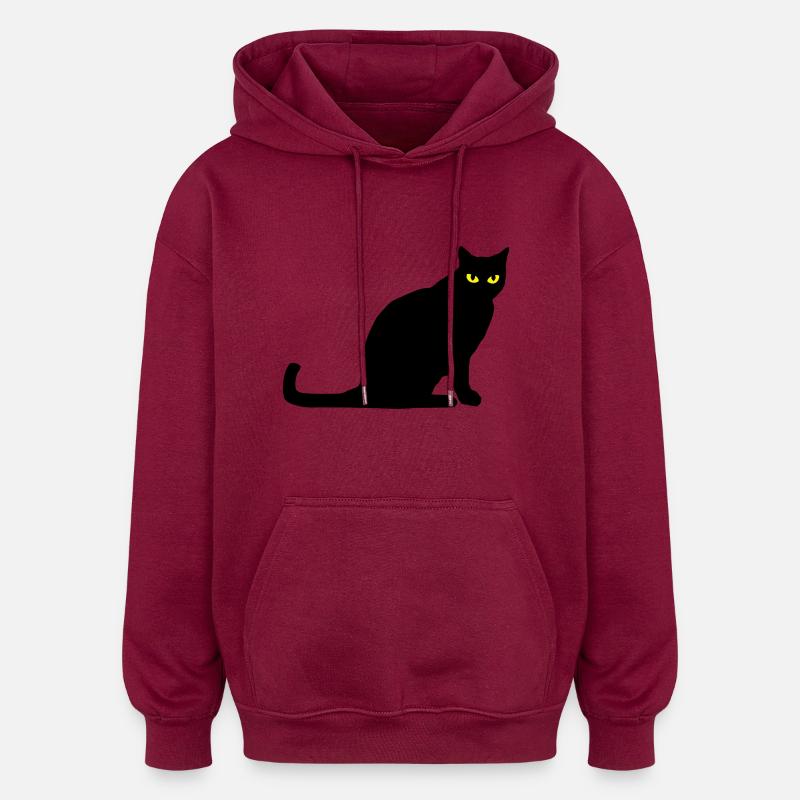 katze_c_2c - Sweat à capuche oversize unisexe - bordeaux