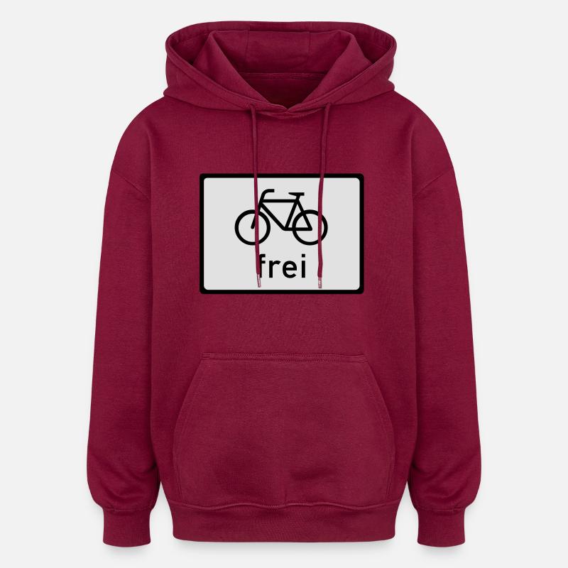 Vélos - Sweat à capuche oversize unisexe - bordeaux