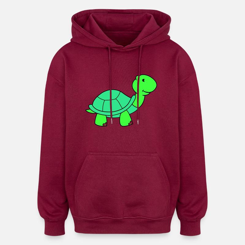 tortue - Sweat à capuche oversize unisexe - bordeaux