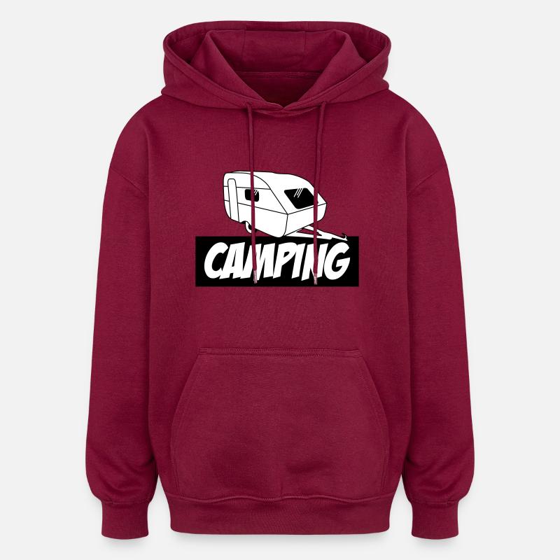 Camping - La pure passion - Sweat à capuche oversize unisexe - bordeaux