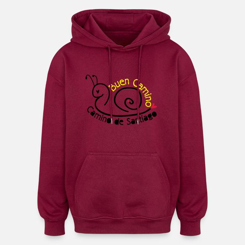 Camino de Santiago escargot - Sweat à capuche oversize unisexe - bordeaux