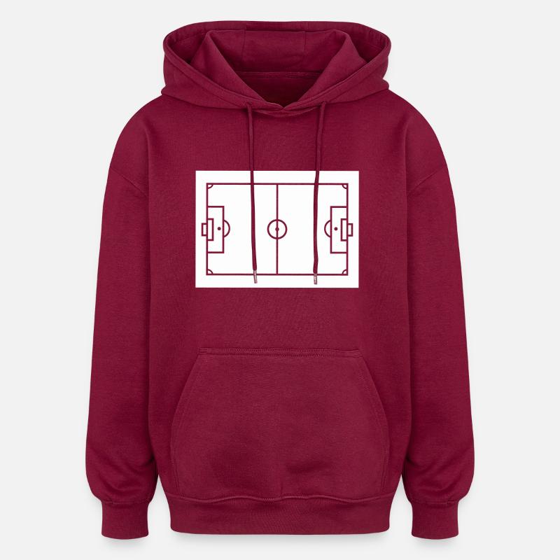 fussball feld - Oversized Unisex Hoodie - Burgunderrot
