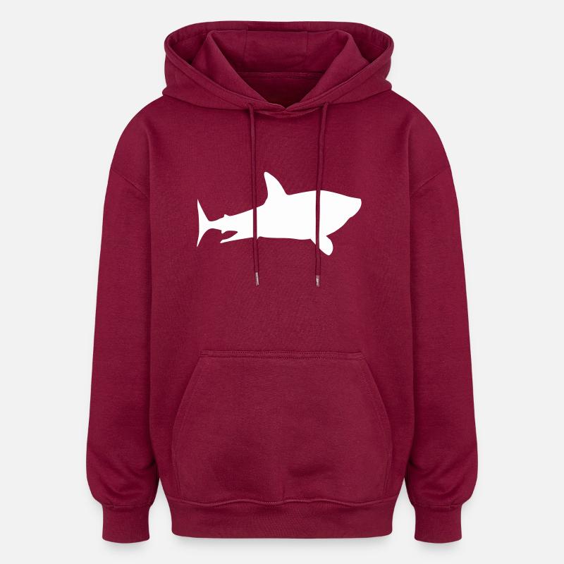 requin requin - Sweat à capuche oversize unisexe - bordeaux
