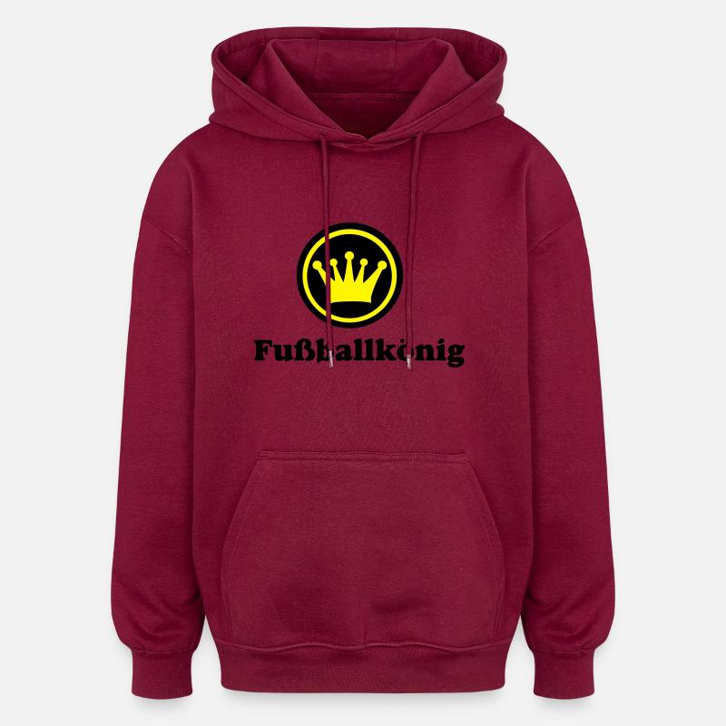 Fußball - Sweat à capuche oversize unisexe - bordeaux