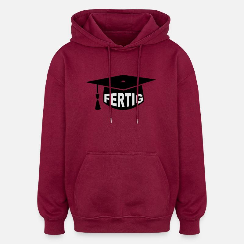 Finition - Mortier - Sweat à capuche oversize unisexe - bordeaux