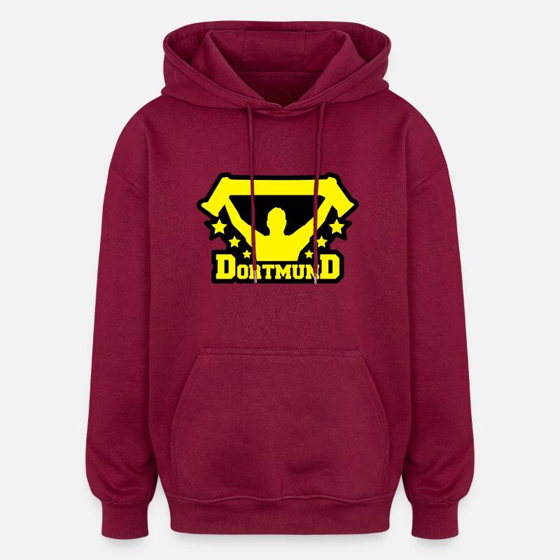 dortmund_fan_r2 - Sweat à capuche oversize unisexe - bordeaux