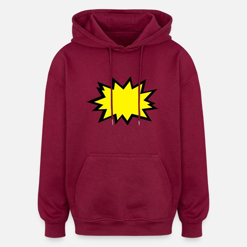 kapow - Sweat à capuche oversize unisexe - bordeaux