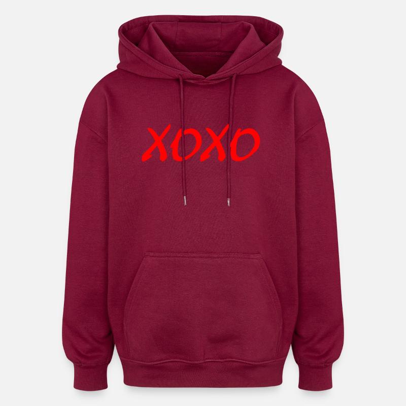 Xoxo - Sweat à capuche oversize unisexe - bordeaux