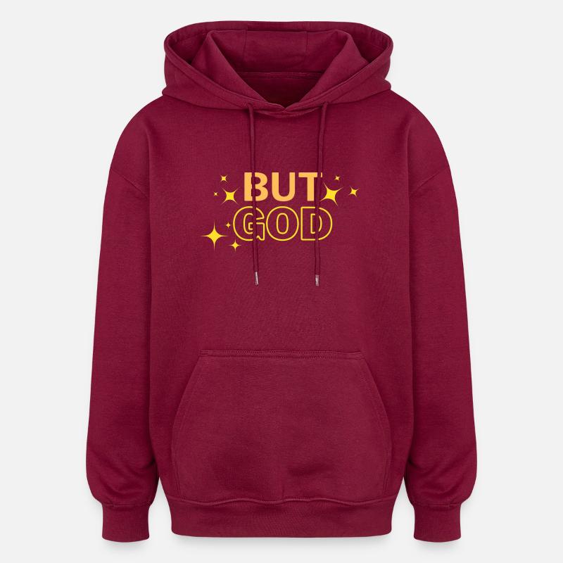 Mais DIEU - Sweat à capuche oversize unisexe - bordeaux