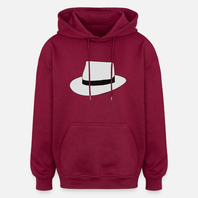 chapeau blanc - Sweat à capuche oversize unisexe - bordeaux