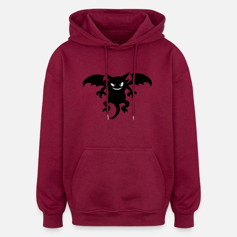 devil - Oversized Unisex Hoodie - burgundy