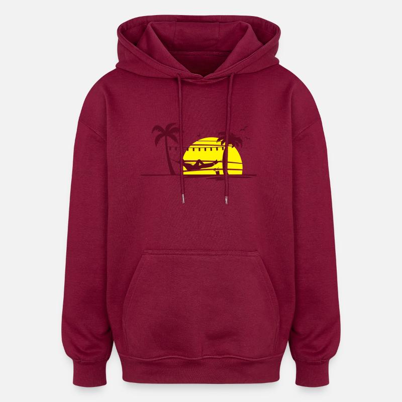Sommer - Hängematte - Oversized Unisex Hoodie - Burgunderrot