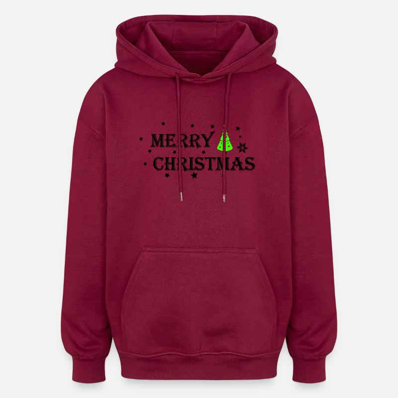 Joyeux Noël - Sweat à capuche oversize unisexe - bordeaux