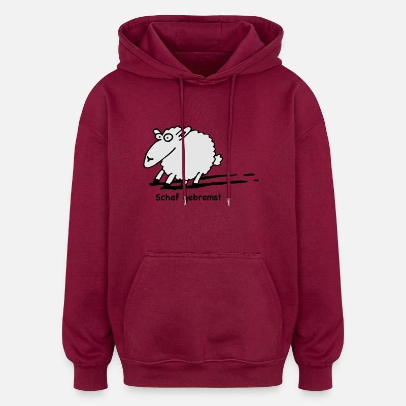 schaf_gebremst - Sweat à capuche oversize unisexe - bordeaux