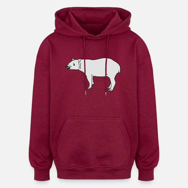 Tapir - Sweat à capuche oversize unisexe - bordeaux